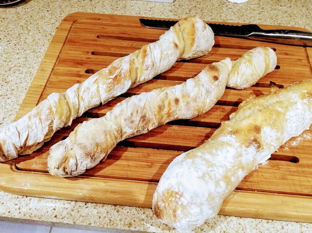 Some badly shapen bread baguettes