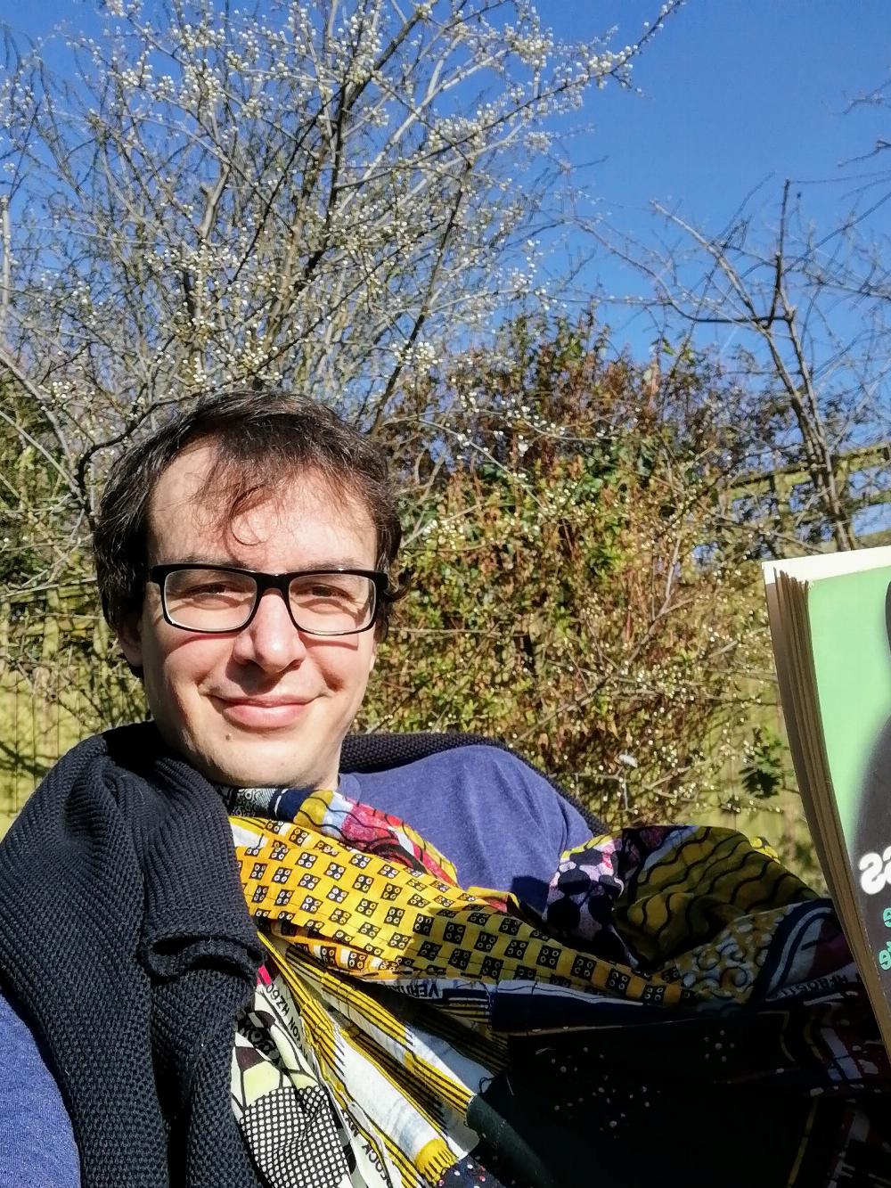Started 'baby-wearing' and had some sun in the garden!