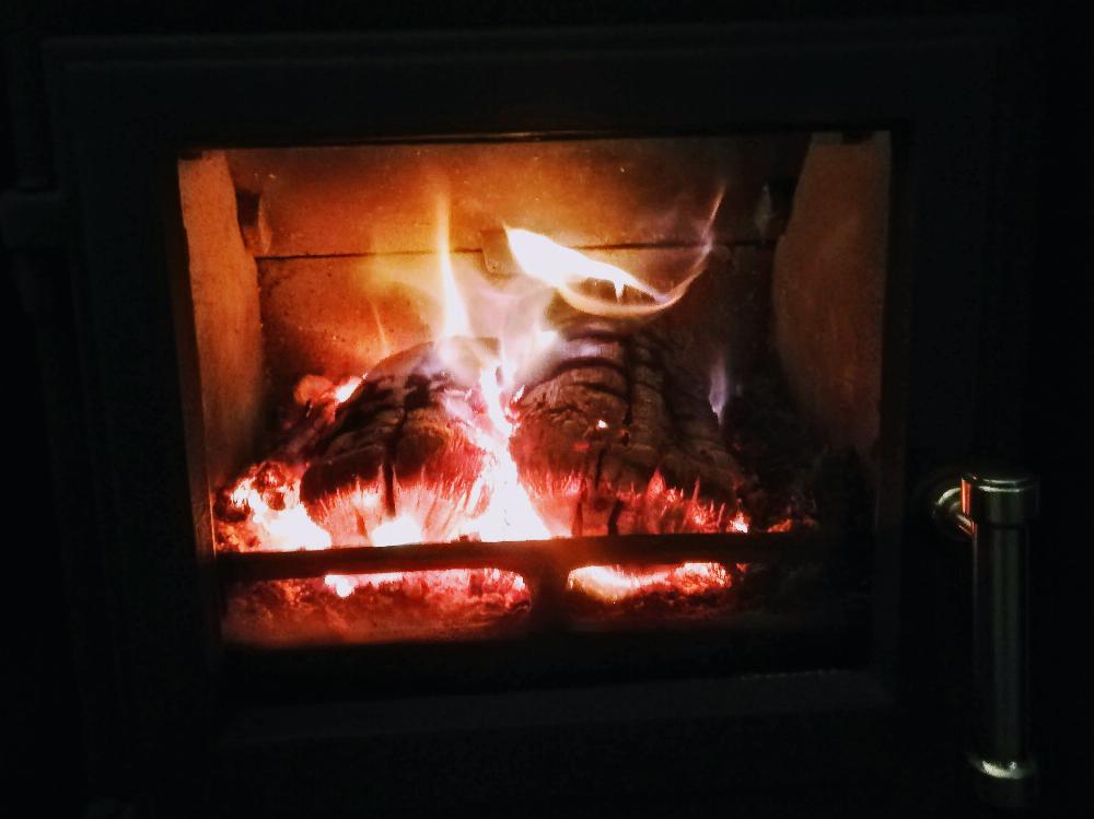 Fire in a wood burner