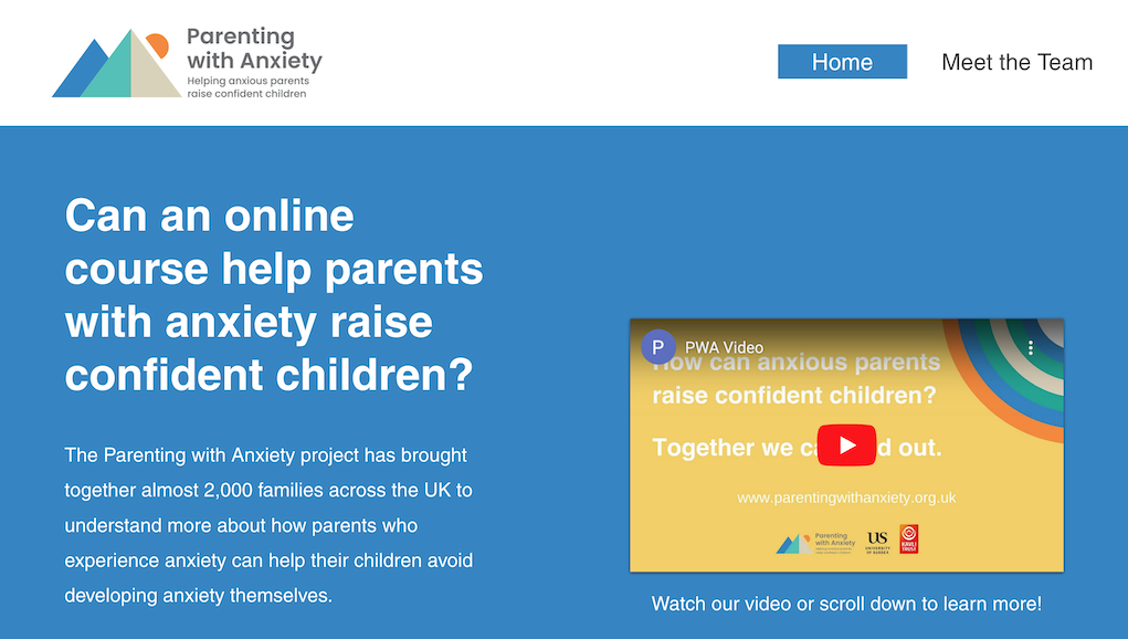 Screenshot of parenting with anxiety social anxiety intevention