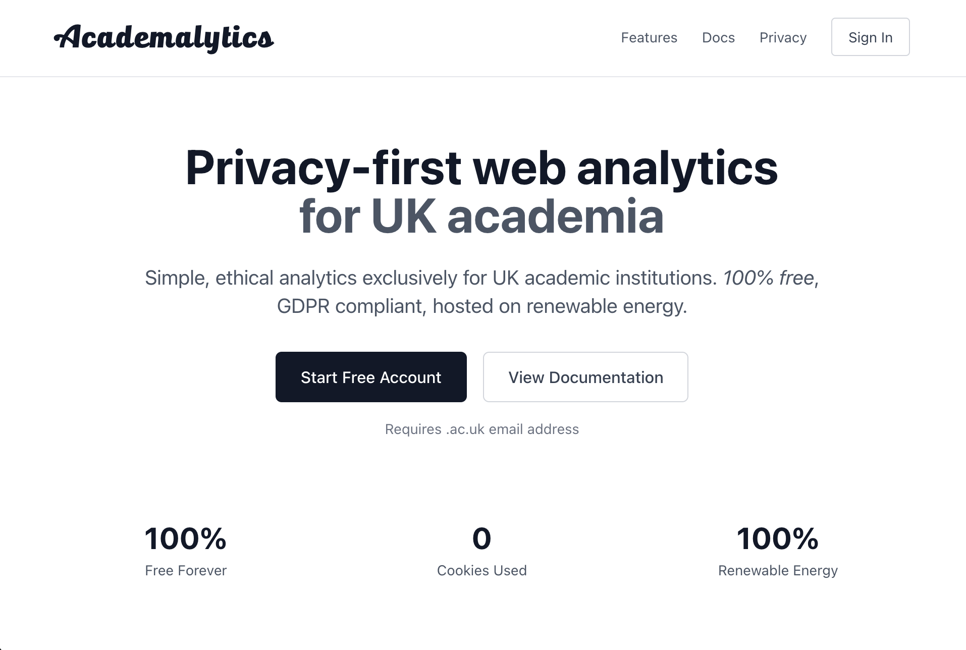 Screenshot of Academalytics